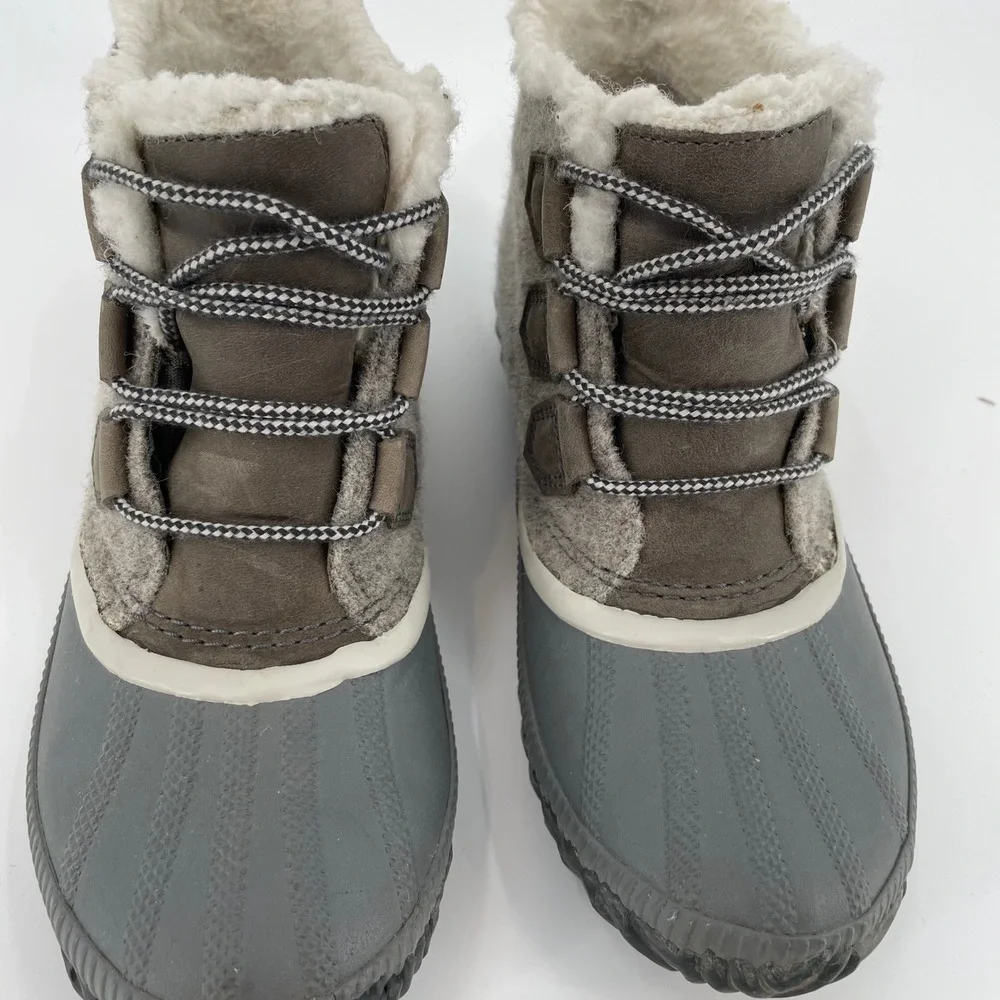 Sorel Out N About Plus Felt Waterproof Duck Boots Quarry Gray‎ Womens 7.5